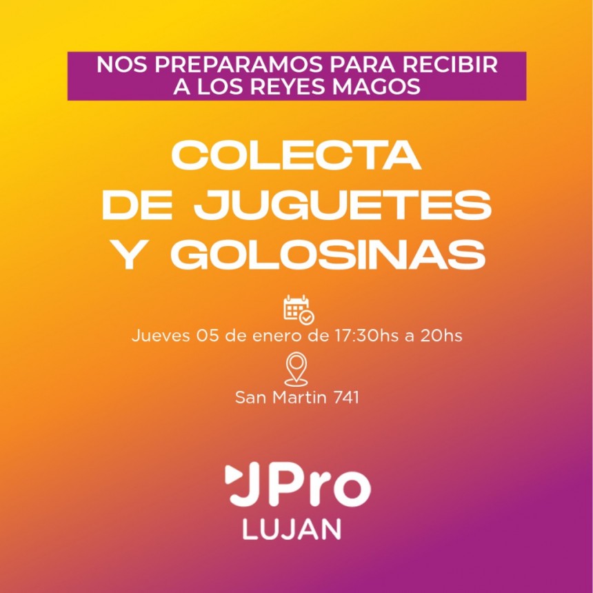 Jóvenes Pro Luján realizan colecta de juguetes y golosinas para festejar la llegada de los Reyes Magos