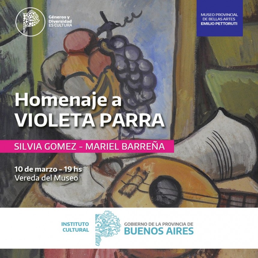 Por cuestiones meteorológicas el Homenaje a Violeta Parra se reprograma para el jueves 10 a las 19 hs