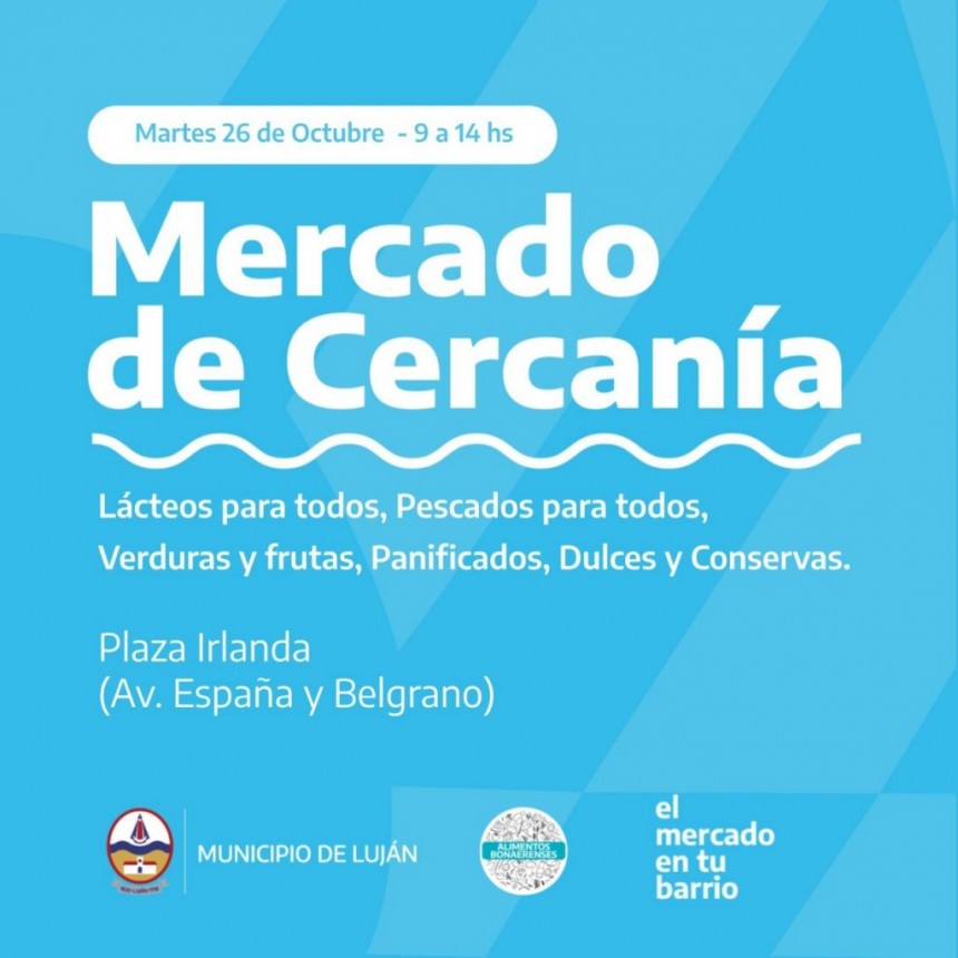 Este martes el Mercado de Cercanía llega a plaza Irlanda